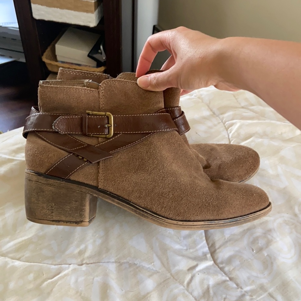 Brown Buckle Booties
